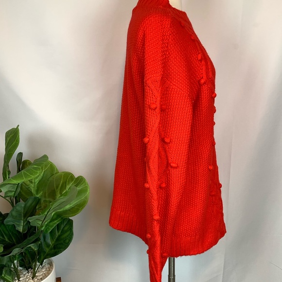 AVA + VIV▪️Coral Orange Pom Pom Sweater. 1X - Picture 8 of 8